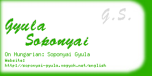 gyula soponyai business card